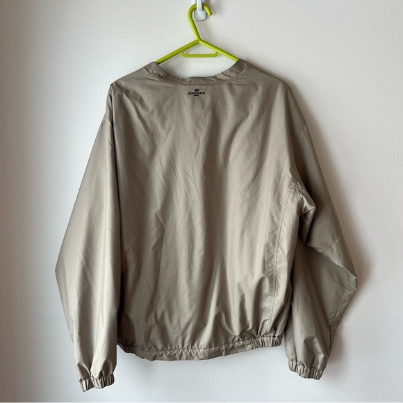 Dockers Golf Windbreaker Pullover Jacket Tan Fleece-Lined Stain Defender Size L - Picture 8 of 10